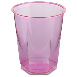 Plastikbecher Sechseckig PS Glasklar Fuchsie 250ml (250 Uds)