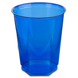 Plastikbecher Sechseckig PS Glasklar Blau 250ml (10 Uds)