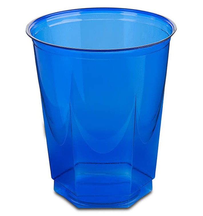 Plastikbecher Sechseckig PS Glasklar Blau 250ml (10 Uds) Plastikbecher Sechseckig PS Glasklar Blau 250ml (10 Uds)