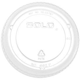 Deckel ohne Loch für Becher PET Solo Ultra Clear 16Oz Ø9,86 und 24Oz (1000 Stück)