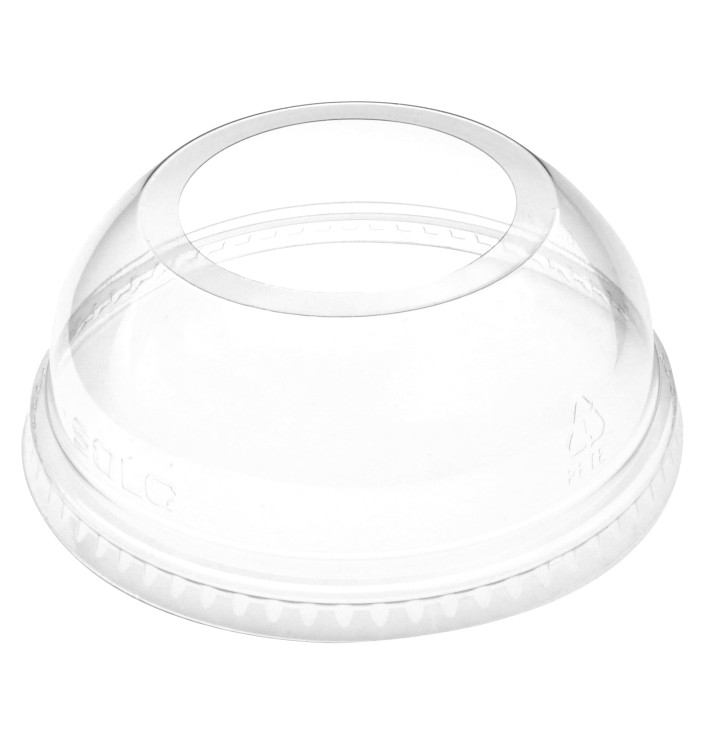 Domdeckel mit Loch Breit für Becher 16Oz Ø9,86 und 24Oz (100 Stück) Domdeckel mit Loch Breit für Becher 16Oz Ø9,86 und 24Oz (100 Stück)