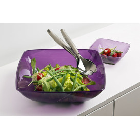 Viereckige Plastikschale aubergine 28x28cm (20 Stück)