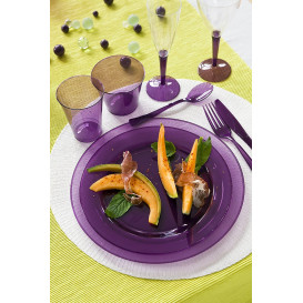 Plastikteller rund extra hart Aubergine 19cm (120 Stück)