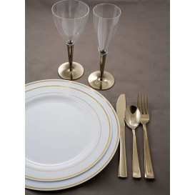 Plastikteller extra hart mit Gold-Rand 19cm (20 Stück)
