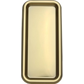 Plastikplatte rechteckig Gold 35x16cm (50 Stück)