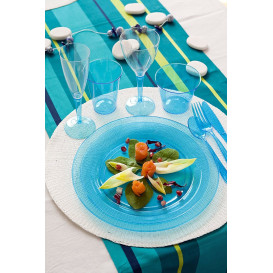 Sektflöte Plastik mit türkisem Fuß 100ml (36 Stück)