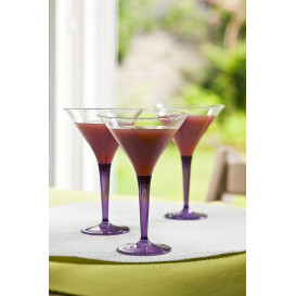 Cocktailglas Plastik mit Fuß Aubergine 100ml (48 Stück)