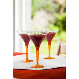 Cocktailglas Plastik mit Fuß orange 100ml (6 Stück)