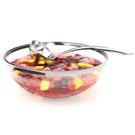 Plastikschüssel PS Glasklar mit Silber-Rand 3500ml (4 Stück)