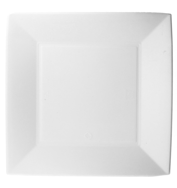Teller Zuckerrohr Weiß Nice 23x23cm (50 Stück) Teller Zuckerrohr Weiß Nice 23x23cm (50 Stück)