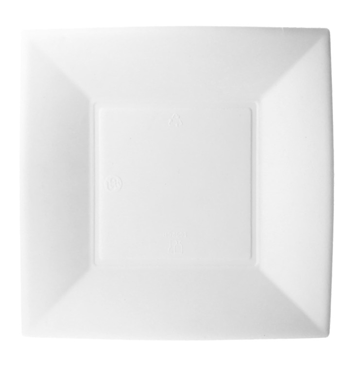 Teller Zuckerrohr Weiß Nice 18x18cm (500 Stück) Teller Zuckerrohr Weiß Nice 18x18cm (500 Stück)