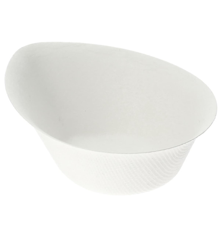 Schüssel Zuckerrohr Regentropfen Weiß 10x8cm (50 Stück) Schüssel Zuckerrohr Regentropfen Weiß 10x8cm (50 Stück)