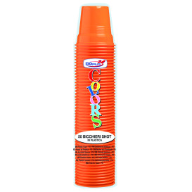 Plastikbecher PS Orange 80ml Ø5,7cm (50 Stück)
