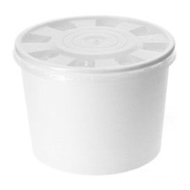 Pappbecher Weiß mit Deckel PP 350ml (50 Stück)