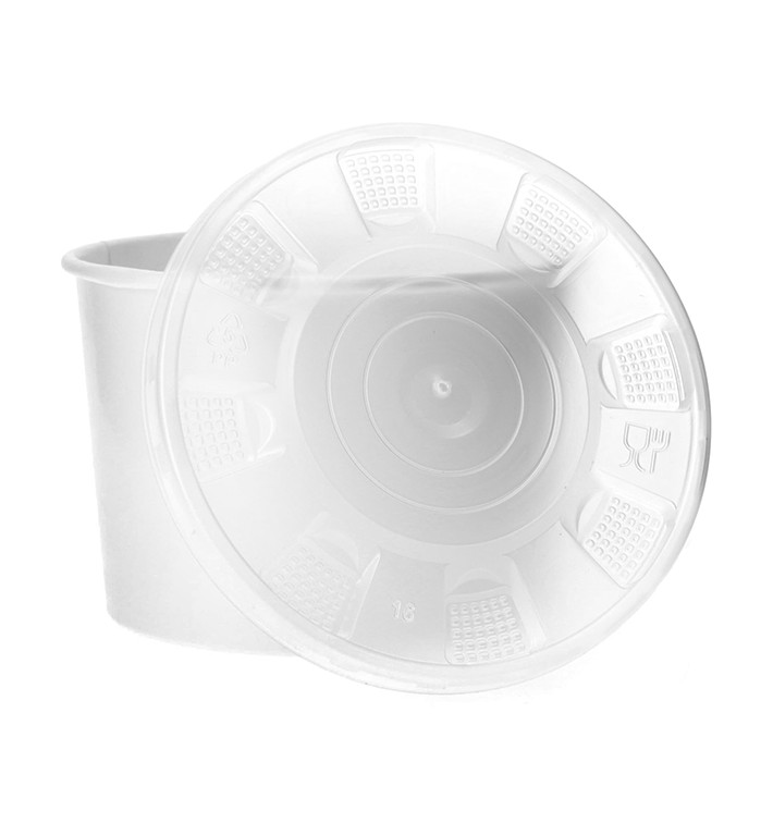 Pappbecher Weiß mit Deckel PP 488ml (25 Stück) Pappbecher Weiß mit Deckel PP 488ml (25 Stück)