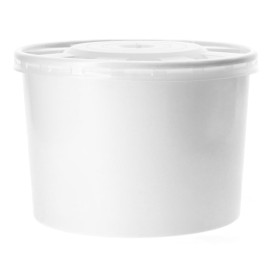 Pappbecher Weiß mit Deckel PP 488ml (25 Stück)