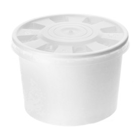 Pappbecher Weiß mit Deckel PP 488ml (25 Stück)