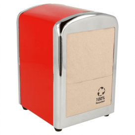 Serviettenspender Rostfrei Rot Miniservis 17x17 (12 Stück)