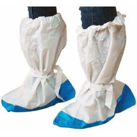 Überschuhe Polyethylen weiß mit Rutschhemmender Sohle Blau (200 Paar)