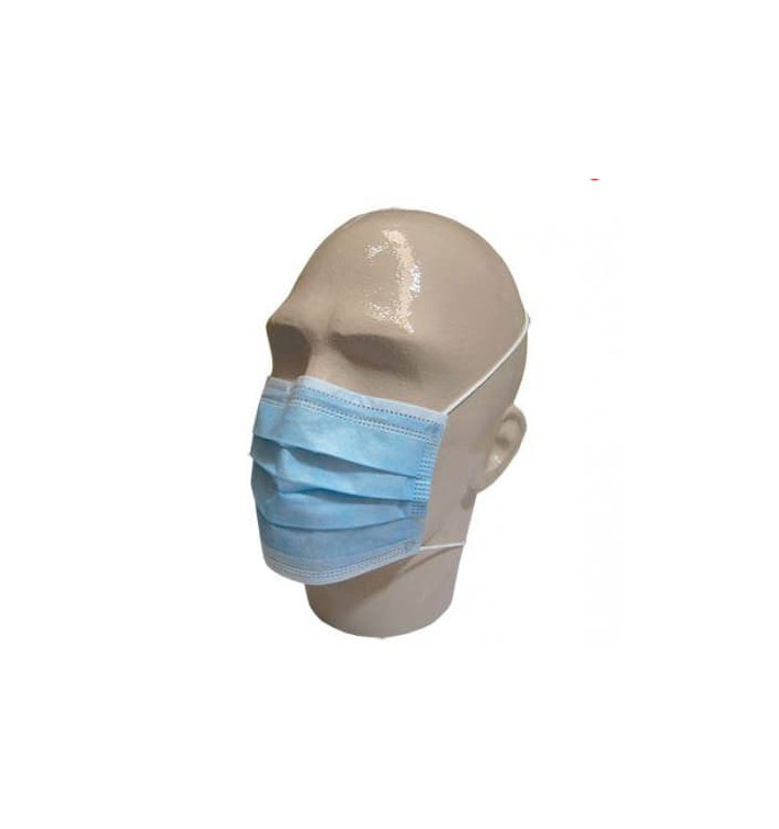 Mundschutz 3 lagig mit elastischen Ohrschlaufen Blau (50 Stück) Mundschutz 3 lagig mit elastischen Ohrschlaufen Blau (50 Stück)