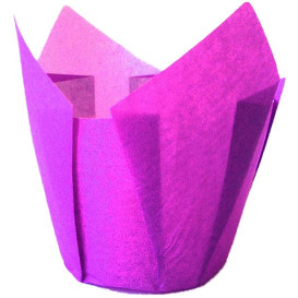 Muffinförmchen Tulpe Fettdicht 72 mm Violett (135 Stück)