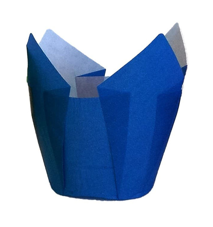 Muffinförmchen Tulpe Fettdicht 80 mm Blau (2000 Stück) Muffinförmchen Tulpe Fettdicht 80 mm Blau (2000 Stück)