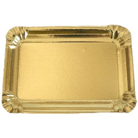 Pappschale rechteckig Golden 40x50 cm (100 Stück)