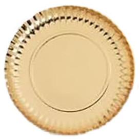 Pappteller Rund Golden 270 mm (100 Stück)