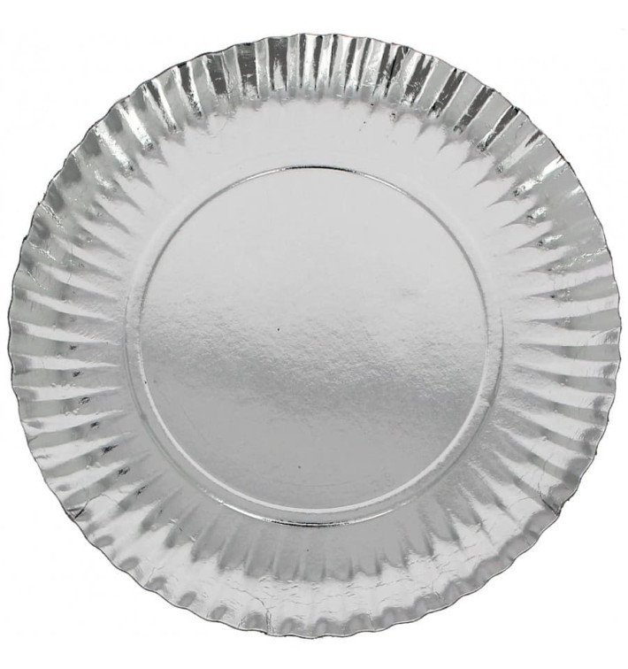 Pappteller Rund Silber 380 mm (250 Stück) Pappteller Rund Silber 380 mm (250 Stück)