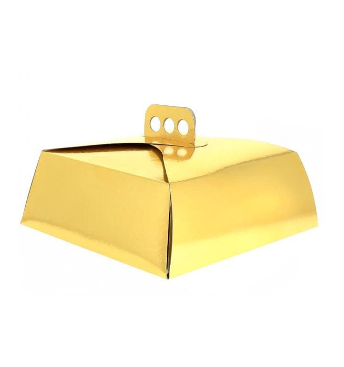 Tortenkarton quadratisch gold 24,5x24,5x10 cm (100 Stück) Tortenkarton quadratisch gold 24,5x24,5x10 cm (100 Stück)