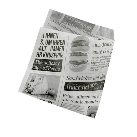 Burgerpapier fettdicht offen 2S "News" 15x16cm (4.000 Stück)