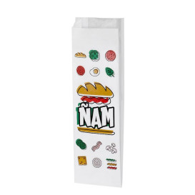 Papierbeutel für Baguette Ñam 10x4x29cm (1.000 Stück)