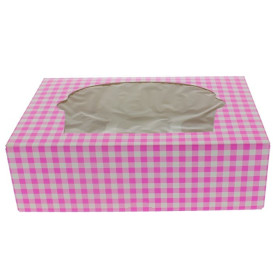 Cupcake Box für 6 Cupcakes 24,3x16,5x7,5cm pink (100 Stück)