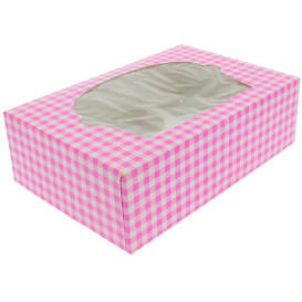 Cupcake Box für 6 Cupcakes 24,3x16,5x7,5cm pink (100 Stück)