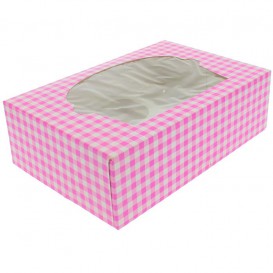 Cupcake Box für 6 Cupcakes 24,3x16,5x7,5cm pink (20 Stück)