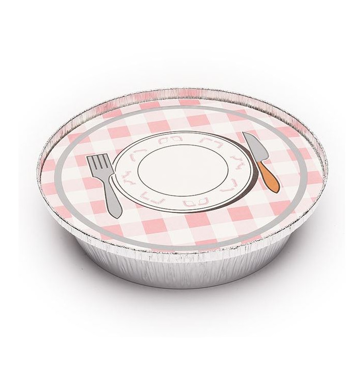 Pappdeckel für runde Aluschalen 800ml (100 Stück) Pappdeckel für runde Aluschalen 800ml (100 Stück)
