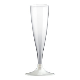 Sektflöte Plastik mit Transparent Fuß 140ml (20 Stück)