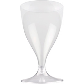 Glass aus Plastik für Wein Transparent Fuß 200ml (20 Stück)
