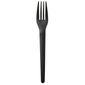 Bio Gabel kompostierbar CPLA Schwarz 17,0 cm (50 Stück)