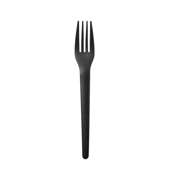 Bio Gabel kompostierbar CPLA Schwarz 17,0 cm (50 Stück)