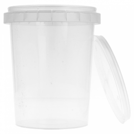 Verpackungsbecher aus Plastik mit Deckel 520ml Ø9,5 (19 Einh.)