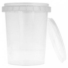 Verpackungsbecher aus Plastik mit Deckel 520ml Ø9,5 (380 Einh.)