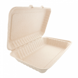 Verpackung Zuckerrohr-Fasern Natur 335x230x75mm (50 Einh)