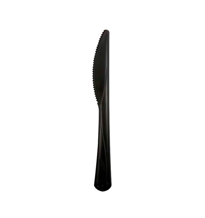 Bio Messer kompostierbar CPLA Premium Schwarz 18,3 cm (50 Stück)