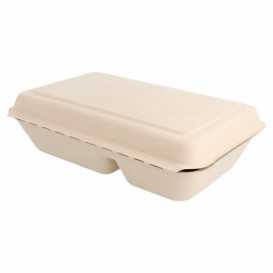 Menübox Zuckerrohr 2-Geteilt 225x165x64mm (500 Stück)