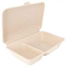 Menübox Zuckerrohr 2-Geteilt 225x165x64mm (500 Stück)