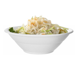 Schüssel Zuckerrohr Bagasse Noodle Weiß 940ml (400 Stück)