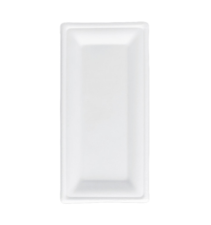 Tablett Zuckerrohr Bagasse Weiß 25,5x12,7 cm (50 Stück) Tablett Zuckerrohr Bagasse Weiß 25,5x12,7 cm (50 Stück)