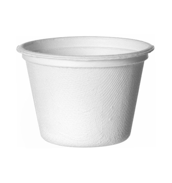 Soβenbecher aus Zuckerrohr Bagasse Weiß 120ml (1800 Stück) Soβenbecher aus Zuckerrohr Bagasse Weiß 120ml (1800 Stück)