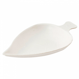 Teller Zuckerrohr Blatt Weiß 8x5,5cm (500 Stück)